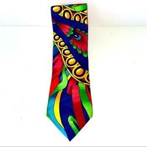 Rush Limbaugh No Boundaries Silk Tie Vintage Gorgeous Bright tropical colors